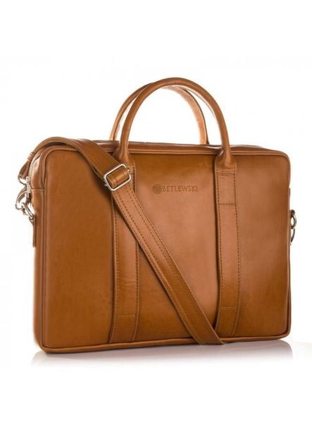 Torba na laptopa skórzana BETLEWSKI BTM-01 camelowa. Brązowe torby na laptopa damskie Betlewski, ze skóry. Za 629.00 zł.
