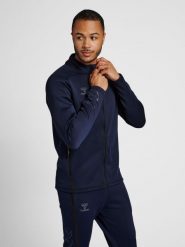 Bluza dresowa zapinana na zamek błyskawiczny Hummel Cima XK. Niebieskie bluzy bez kaptura męskie HUMMEL, xl, z dresówki. Za 325.70 zł.