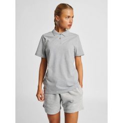 Damska elastyczna koszulka polo Hummel Red. Szare bluzki damskie HUMMEL, xs, bez wzorów, z bawełny, sportowe, bez kołnierzyka, bez ramiączek. Za 148.00 zł.