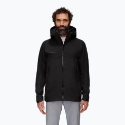 Kurtka hardshell męska Mammut Crater HS. Czarne kurtki męskie Mammut, m, bez wzorów, z hardshellu, sportowe, bez kaptura. Za 1,099.00 zł.