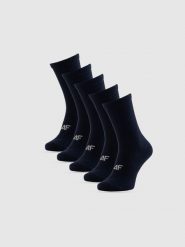 4F Skarpetki długie (5-pack) męskie - granatowe 39-42. Niebieskie skarpetki męskie 4f, bez wzorów. Za 69.99 zł.