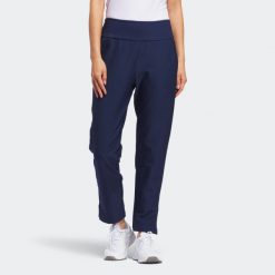 Second Life - Spodnie do golfa damskie ADIDAS - Stan Doskonały. Niebieskie spodnie materiałowe damskie Adidas, bez wzorów, z materiału, z podwyższonym stanem. Za 262.99 zł.