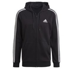Bluza dresowa męska adidas ESSENTIAL 3 STRIPES. Białe bluzy sportowe męskie Adidas, bez wzorów, z dresówki, sportowe, bez kołnierzyka, bez ramiączek. Za 213.00 zł.