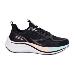 Buty Sportowe Damskie Big Star RR274A160 HI-POLY System Czarne. Czarne buty sportowe na co dzień damskie bez wzorów, z materiału. Za 323.91 zł.