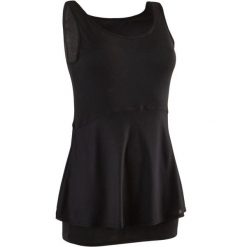 Top Gym & Pilates 530 damski. Czarne topy sportowe damskie NYAMBA, m, bez wzorów, z bawełny, bez ramiączek. W wyprzedaży za 34.99 zł.