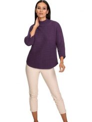 Heine Sweter w kolorze fioletowym rozmiar: 38. Różowe golfy damskie Heine, bez wzorów, prążkowane, bez ramiączek. Za 86.99 zł.