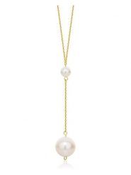 Diamant Exquis Złoty naszyjnik z perłami - dł. 45 cm rozmiar: onesize. Żółte naszyjniki damskie Diamant Exquis, złote. Za 1,187.99 zł.