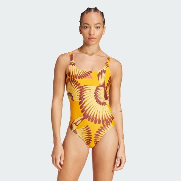 Kostium kąpielowy adidas x FARM 3-Stripes. Brązowe stroje jednoczęściowe damskie Adidas, m, bez wzorów. W wyprzedaży za 247.10 zł.