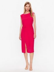 DKNY Sukienka koktajlowa DD3E2011 Różowy Regular Fit. Czerwone sukienki damskie DKNY, bez wzorów, z syntetyku, wizytowe, bez kołnierzyka, bez ramiączek. Za 419.99 zł.