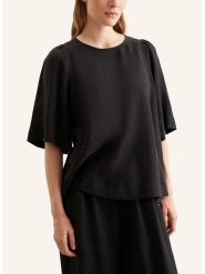 Seidensticker Lniana bluzka w kolorze czarnym rozmiar: 44. Czarne bluzki damskie Seidensticker, bez wzorów, ze lnu, bez kołnierzyka, bez ramiączek. Za 168.46 zł.