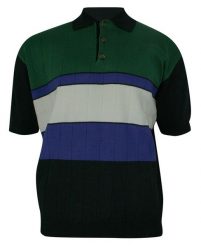 Koszulka POLO, Granatowo-Zielono-Chabrowa Dresowa, Dziergana, Męska, Krótki Rękaw, T-shirt -KINGS. Niebieskie koszulki polo męskie Kings, m, bez wzorów, z bawełny, bez ramiączek. Za 64.00 zł.