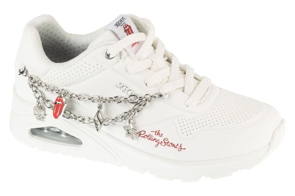 Buty sportowe Sneakersy damskie, Uno-Rock N' Charm. Białe buty sportowe na co dzień damskie Skechers, bez wzorów, z materiału, trekkingowe. Za 429.99 zł.