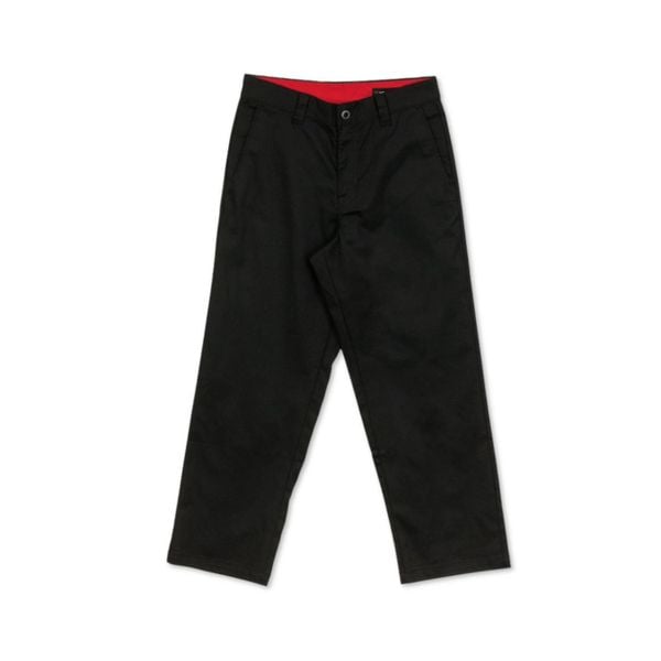 Spodnie na deskorolkę męskie Volcom Loose Trucks Chino. Czarne spodnie materiałowe męskie Volcom, bez wzorów, z bawełny, sportowe. W wyprzedaży za 175.00 zł.