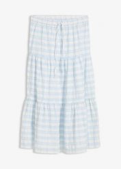 Spódnica midi z czystej bawełny. Białe spódniczki damskie bonprix, bez wzorów, z bawełny, midi. Za 37.99 zł.