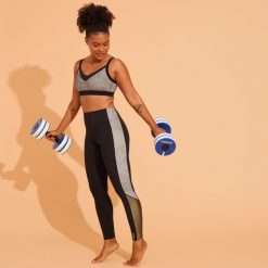 Dół stroju legginsy do gimnastyki w wodzie/aquabike damskie Nabaiji Monica Lia. Czarne legginsy sportowe damskie NABAIJI, xs, bez wzorów, na fitness i siłownię. W wyprzedaży za 69.99 zł.