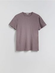 T-shirt regular z bawełny - ciemnoszary. Szare t-shirty męskie Reserved, l, bez wzorów, z bawełny, bez kołnierzyka. Za 39.99 zł.