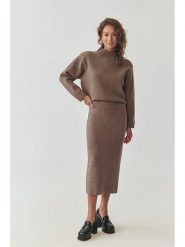 TATUUM Spódnica "Gemeta 1" w kolorze brązowym rozmiar: M. Brązowe spódniczki damskie Tatuum, m, bez wzorów, z wełny, z podwyższonym stanem, midi, proste. Za 227.85 zł.