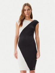 Calvin Klein Sukienka koktajlowa K20K208141 Czarny Slim Fit. Czarne sukienki damskie CALVIN KLEIN, bez wzorów, z syntetyku, wizytowe, bez kołnierzyka, bez ramiączek. Za 529.99 zł.