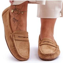 Damskie Zamszowe Mokasyny Camel brązowe. Brązowe mokasyny damskie ze skóry. Za 114.06 zł.