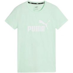 T-shirt Damski Logo Essential. Zielone t-shirty damskie Puma, m, bez wzorów, bez kołnierzyka. Za 128.99 zł.