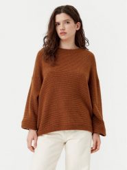 American Vintage Sweter Raxow RAX18BH24 Brązowy Loose Fit. Brązowe swetry klasyczne damskie American vintage, l, z syntetyku, bez kołnierzyka. Za 429.99 zł.
