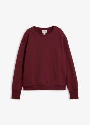 Bluza oversize z miękkiej mieszanki bawełny. Czerwone bluzy bez kaptura damskie bonprix, z bawełny. Za 109.99 zł.