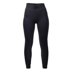 Damskie legginsy jeździeckie z pełną przyczepnością HKM Mesh II. Czarne legginsy damskie HKM, bez wzorów, z materiału. Za 302.50 zł.