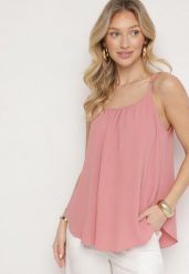 Jasnoróżowy Klasyczny Top z Bawełną Pumera. Czerwone topy damskie Born2be, l, bez wzorów, z bawełny, bez kołnierzyka. Za 29.99 zł.