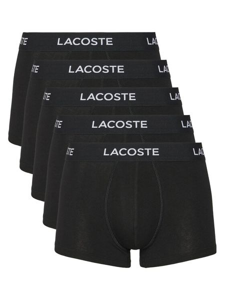 Lacoste Komplet bokserek 5H1292 Czarny. Czarne bokserki męskie Lacoste, bez wzorów, z bawełny. Za 219.99 zł.