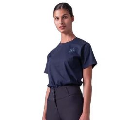 Damski bawełniany T-shirt PS of Sweden Fabienne. Niebieskie t-shirty damskie PS OF SWEDEN, bez wzorów, z bawełny, bez kołnierzyka. Za 223.00 zł.