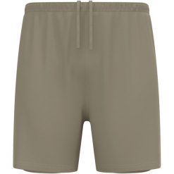 Spodenki męskie Odlo ESSENTIAL 6 INCH 2-in-1 short. Brązowe szorty męskie Odlo, bez wzorów, sportowe. W wyprzedaży za 242.99 zł.