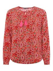 Zwillingsherz Bluzka "Paisley Traum" w kolorze czerwonym rozmiar: S/M. Czerwone bluzki damskie Zwillingsherz, m, bez wzorów, z wiskozy, bez kołnierzyka, bez ramiączek. Za 108.74 zł.