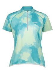 Jack Wolfskin Koszulka kolarska "Tourer" w kolorze turkusowo-zielonym rozmiar: XS. Zielone bluzki sportowe damskie Jack Wolfskin, xs, bez wzorów, bez ramiączek. Za 153.34 zł.