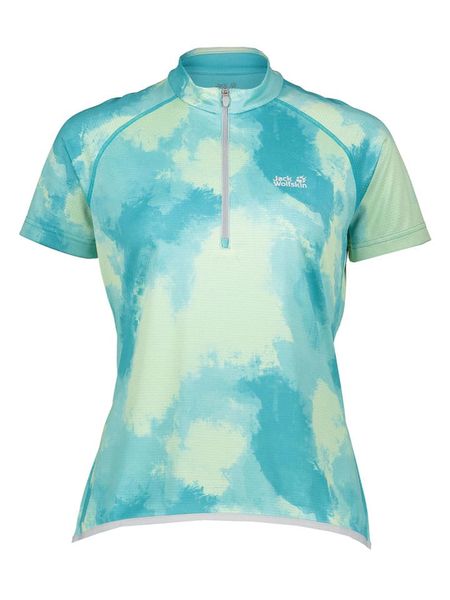 Jack Wolfskin Koszulka kolarska "Tourer" w kolorze turkusowo-zielonym rozmiar: XS. Zielone bluzki sportowe damskie Jack Wolfskin, xs, bez wzorów, bez ramiączek. Za 153.34 zł.