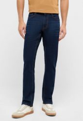 Męskie Spodnie Jeansowe Mustang Style Oregon Slim Denim Blue 1017435 5000 903. Niebieskie spodnie materiałowe męskie Mustang, bez wzorów, z denimu. Za 189.99 zł.
