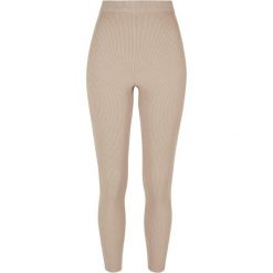 Legginsy damskie Urban Classics Rib Knit. Brązowe legginsy damskie Urban Classics, bez wzorów. Za 191.00 zł.