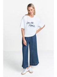 Rich & Royal Koszulka w kolorze białym rozmiar: L. Białe t-shirty damskie Rich & Royal, l, bez wzorów, z bawełny, bez kołnierzyka. Za 109.26 zł.