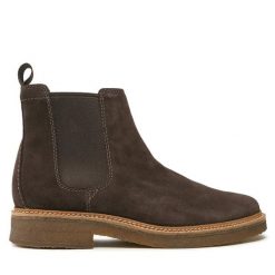 Sztyblety Clarks. Brązowe sztyblety męskie Clarks, bez zapięcia. Za 719.99 zł.