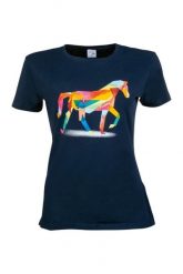 T-shirt damski HKM Colourful Horse. Niebieskie t-shirty damskie HKM, l, bez wzorów, z materiału, bez kołnierzyka. Za 116.00 zł.