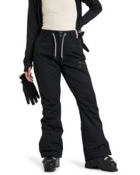 Spodnie snowboardowe damskie ROXY Nadia. Czarne spodnie materiałowe damskie Roxy, bez wzorów, z materiału. Za 699.99 zł.