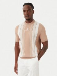 Beverly Hills Polo Club T-Shirt M7611-HR Beżowy ciemny Regular Fit. Brązowe koszulki polo męskie Beverly Hills Polo Club, m, bez wzorów, z bawełny, bez ramiączek. Za 181.99 zł.
