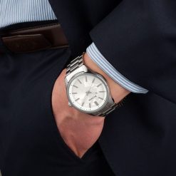 Zegarek męski bransoleta duży solidny srebrny glob premium Beltimore BT01. Szare zegarki męskie srebrne. Za 149.99 zł.