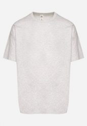 Szara Koszulka T-shirt z Bawełny Fodarella. Szare t-shirty męskie Born2be, m, z aplikacjami, z bawełny, bez kołnierzyka. Za 44.99 zł.