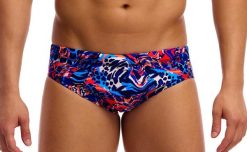 Kąpielówki męskie Funky Trunks Mad Cat - slipy. Niebieskie kąpielówki męskie FUNKY TRUNKS, l, bez wzorów, z elastanu, do pływania. Za 119.99 zł.