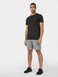 4F Spodenki treningowe szybkoschnące męskie L. Szare szorty męskie 4f, z gumy, bez kołnierzyka. W wyprzedaży za 39.99 zł.