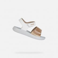 Sandały GEOX B SANDAL LIGHTFLOPPY Biały. Białe sandały damskie Geox, bez wzorów, z syntetyku, bez obcasa. Za 144.99 zł.
