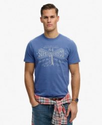 Superdry Lo-fi Dockside T-Shirt – relaxed fit, 100% bawełna organiczna. Niebieskie t-shirty męskie Superdry., m, bez wzorów, z bawełny, bez kołnierzyka. Za 198.35 zł.