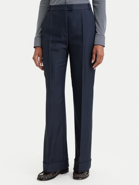 BOSS Spodnie materiałowe Talia5 50564488 Granatowy Regular Fit. Niebieskie spodnie materiałowe damskie Boss, bez wzorów, z materiału. Za 1,059.00 zł.