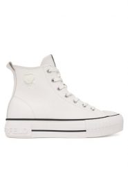 KARL LAGERFELD Trampki Kampus Max KL60456 Biały. Białe trampki i tenisówki damskie Karl Lagerfeld, bez wzorów, ze skóry. Za 749.99 zł.