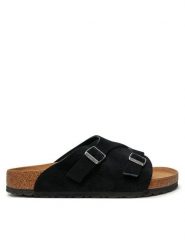 Birkenstock Klapki Zürich 1025045 Czarny. Czarne klapki i japonki męskie Birkenstock, ze skóry. Za 399.00 zł.